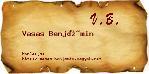 Vasas Benjámin névjegykártya