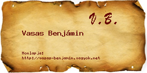 Vasas Benjámin névjegykártya